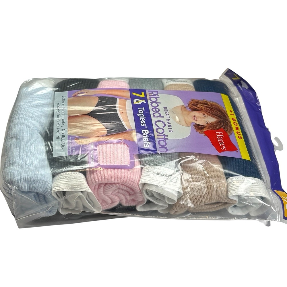Hanes Womens L Cotton Briefs Underwear 7 Pack Soft Everyday Comfort New - Picture 5 of 7